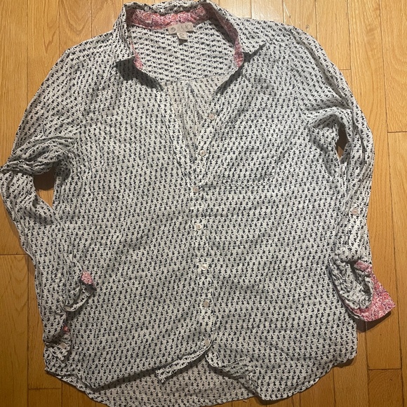 Women’s Lily Rose Patterned Button-down Shirt Top - Picture 1 of 7